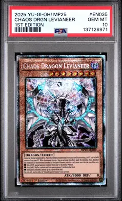 2025 YU-GI-OH! MP25-MEGA-PACK TIN 1ST ED #EN035 CHAOS DRAGON LEVIANEER PSA 10 - Image 1