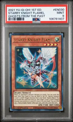 2021 YU-GI-OH! GHOSTS FROM THE PAST 1ST ED #EN030 STARRY KNIGHT FLAMEL PSA 9 - Image 1
