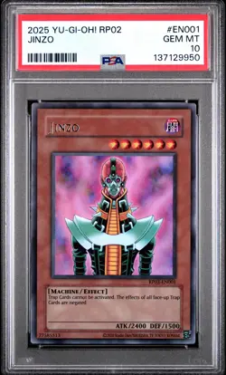 2025 YU-GI-OH! RP02-RETRO PACK 2 #EN001 JINZO PSA 10 - Image 1
