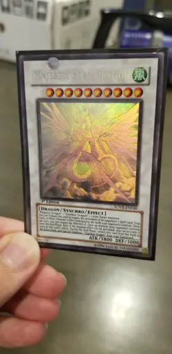 YuGiOh Majestic Star Dragon - SOVR-EN040 - Ghost Rare 1st Edition Heavily Played - Image 2