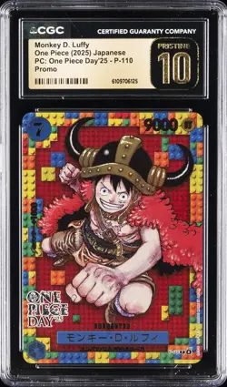 2025 ONE PIECE (2025) JPN #P-110 MONKEY D. LUFFY CGC 10 PRISTINE - Image 1