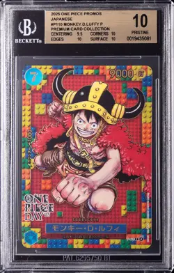 2025 ONE PIECE PROMOS JPN PREM CARD COLL P #P110 MONKEY.D.LUFFY BGS 10 - Image 1