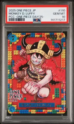 2025 ONE PIECE JPN PREM CARD COLL ONE PIECE DAY'25 #110 MONKEY D. LUFFY PSA 10 - Image 1
