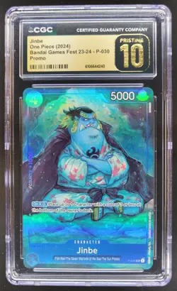 2024 ONE PIECE CCG JINBE BANDAI GAMES FEST P-030 CGC 10 PRISTINE RC7 - Image 1