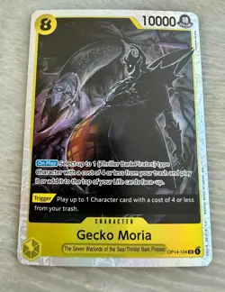 GECKO MORIA ONE PIECE AZURE SEA'S SEVEN SUPER RARE FOIL OP14-104 SR MINT - Image 1