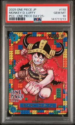 2025 ONE PIECE JPN PREM CARD COLL ONE PIECE DAY'25 #110 MONKEY D. LUFFY PSA 10 - Image 1