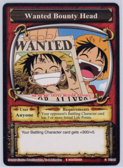 Monkey D. Luffy Vintage One Piece The Quest Begins Wanted Bounty Head 2005 NM - Image 1