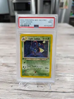 Pokemon PSA 9 MINT Light Ledian 24/105 Neo Destiny 1st Edition 2002 WOTC - Image 1