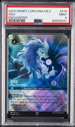 2023 DISNEY LORCANA EN 2-RISE OF THE FLOODBORN ENCHANTED #214 SISU PSA 9 - Image 1