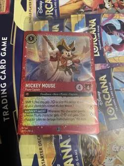 Sealed Disney Lorcana Mickey Mouse Pirate Captain Costco Glimmer Foil Promo - Image 1