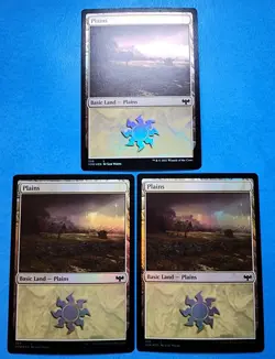 3x Plains Basic Land Crimson Vow Mtg Magic Gathering Card White Mana 398 Foil - Image 1