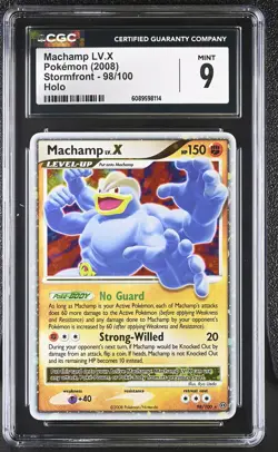 CGC 9 MINT Machamp LV.X 2008 Stormfront 98/100 Holo Pokemon Card - Image 1