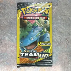Pokemon Sun & Moon Team Up Booster Pack 3 Cards Venusaur Celebi factory seal - Image 1