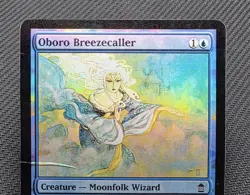 MTG FOIL Oboro Breezecaller- DAMAGED -Saviors of Kamigawa Magic Card # 048 - Image 3