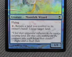 MTG FOIL Oboro Breezecaller- DAMAGED -Saviors of Kamigawa Magic Card # 048 - Image 4