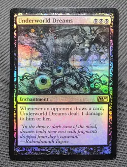 MTG FOIL Underworld Dreams- DAMAGED -Magic 2010 Magic the Gathering Card # 115 - Image 1