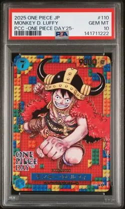 2025 ONE PIECE JPN PREM CARD COLL ONE PIECE DAY'25 #110 MONKEY D. LUFFY PSA 10 - Image 1