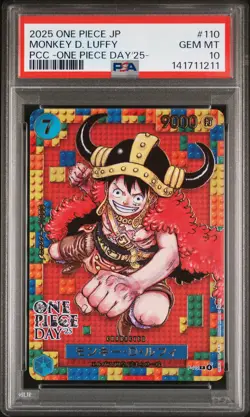 2025 ONE PIECE JPN PREM CARD COLL ONE PIECE DAY'25 #110 MONKEY D. LUFFY PSA 10 - Image 1