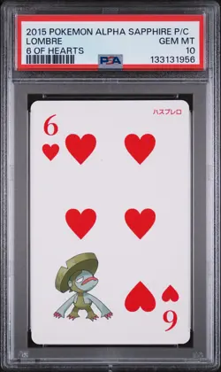 2015 POKEMON ALPHA SAPPHIRE PLAYING CARDS 6 OF HEARTS LOMBRE PSA 10 - Image 1