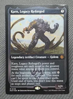 MTG FOIL ETCHED Karn, Legacy Reforged- DAMAGED -MOM: The Aftermath Magic Card - Image 1