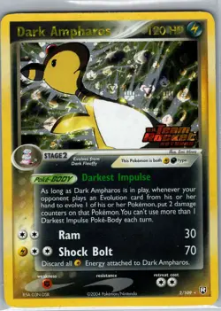Dark Ampharos 2/109 Reverse Holo Stamp Team Rocket Returns - Pokemon Card - NM - Image 1