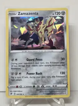 Zamazenta 140/192 Cracked Ice Holo Rare Pokemon TCG Card NM/M - Image 1