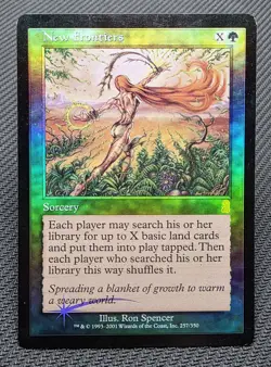 MTG FOIL New Frontiers- DAMAGED -Odyssey Magic the Gathering Card # 257 - Image 1