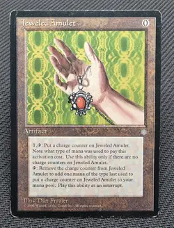 MTG Jeweled Amulet- DAMAGED -Ice Age Magic the Gathering Card # 326 - Image 1