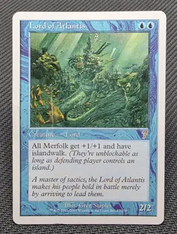 MTG Lord of Atlantis- DAMAGED -7th Edition Magic the Gathering Card # 083 - Image 1