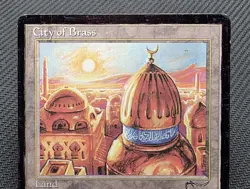 MTG City of Brass- DAMAGED/INKED -Chronicles Magic the Gathering Card # 112 - Image 3