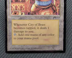 MTG City of Brass- DAMAGED/INKED -Chronicles Magic the Gathering Card # 112 - Image 4