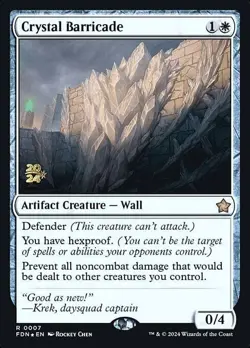 Crystal Barricade *** Prerelease FOIL *** - MTG FDN Foundations - NM/MINT - Image 1