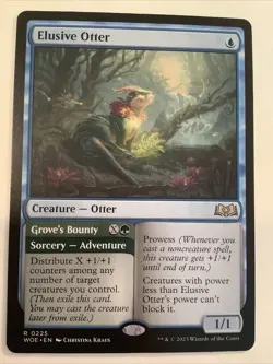 MTG WOE: Elusive Otter (Creature/Adventure) Regular Rare 0225 - Image 1