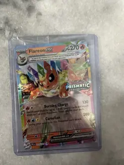 POKEMON FLAREON ex 14/131-STAMPED PRISMATIC EVOLUTIONS-SURPRISE BOX PROMO SEALED - Image 1