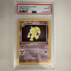 Pokemon TCG 1999 Fossil Hypno 8/62 1st Edition Holo PSA Stage 1 English PSA 6 - Image 1