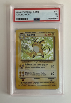 Raichu Holo #14 - Pokemon TCG - PSA 5 VG-EX - Vintage Base Set - Image 3