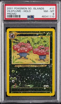 2001 POKEMON SOUTHERN ISLANDS PROMO #17 VILEPLUME-HOLO PSA 8 - Image 1