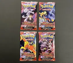 Pokemon DESTINED RIVALS Sealed Booster Pack Art Set Bundle Lot of 4 - Image 1