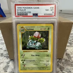 Pokemon 1999 Base Set Shadowless Ivysaur PSA 8 #30/102 Regular English TCG - Image 1