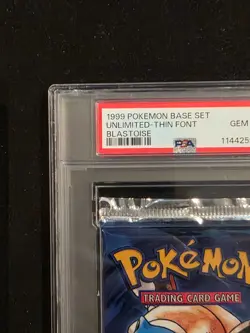 💎SEQUENTIAL 1999 Pokemon PSA 10 Base Set Booster Pack Blastoise Thin Font💎3/3 - Image 3