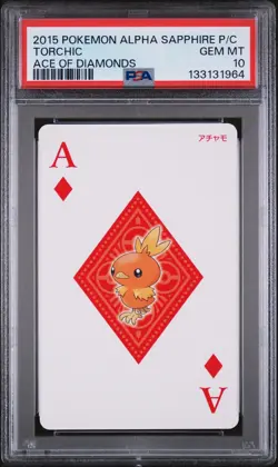 2015 POKEMON ALPHA SAPPHIRE PLAYING CARDS ACE OF DIAMONDS TORCHIC PSA 10 - Image 1