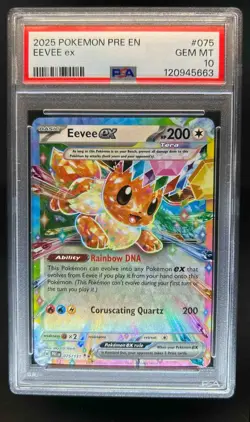 2025 Pokemon SV Prismatic Evolutions Eevee ex #075/131 PSA 10 - Image 1