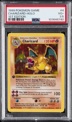 1999 POKEMON BASE SET 1ST EDITION #4 CHARIZARD-HOLO PSA 3.5 - Image 1