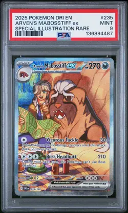 2025 POKEMON DRI SPECIAL ILLUSTRATION RARE #235 ARVEN'S MABOSSTIFF EX PSA 9 - Image 1