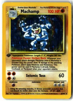 Machamp ⭐ 8/102 1st Edition Holo Rare Base Set 1999 Pokemon MP - Image 1