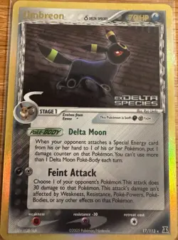 Pokemon Umbreon EX Delta Species 17/113 Reverse Holo Rare 2005 - Image 1