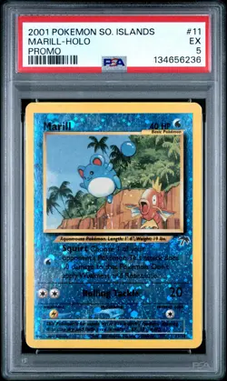 2001 POKEMON SOUTHERN ISLANDS PROMO #11 MARILL-HOLO PSA 5 - Image 1