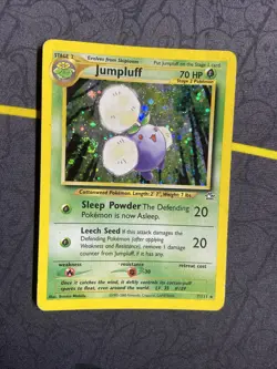 Swirl Pokemon Card - Jumpluff - Unlimited - Holo Rare (7/111) Neo Genesis *HP* - Image 1