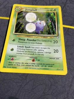 Swirl Pokemon Card - Jumpluff - Unlimited - Holo Rare (7/111) Neo Genesis *HP* - Image 5