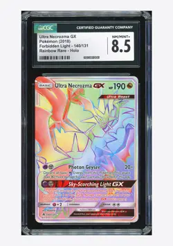 Pokemon CGC 8.5 Ultra Necrozma GX Rainbow Rare 2018 140/131 Forbidden Light ENG - Image 1